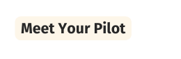 Meet Your Pilot